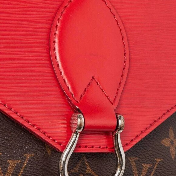 Louis Vuitton Coquelicot Epi Leather and Monogram Canvas Saint Michel Bag - Picture 6 of 10